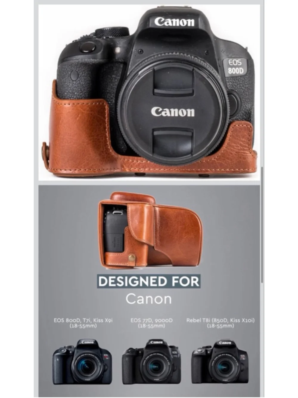 NEW MegaGear MG1193 Ever Ready Genuine Leather Camera Case Compatible w/ Canon